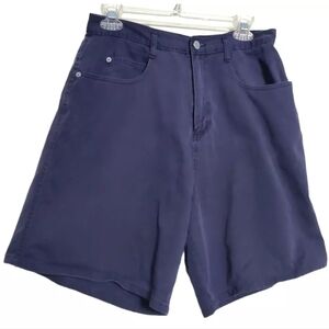 Cenza Mens Vintage Blue Dungaree Shorts Size 12